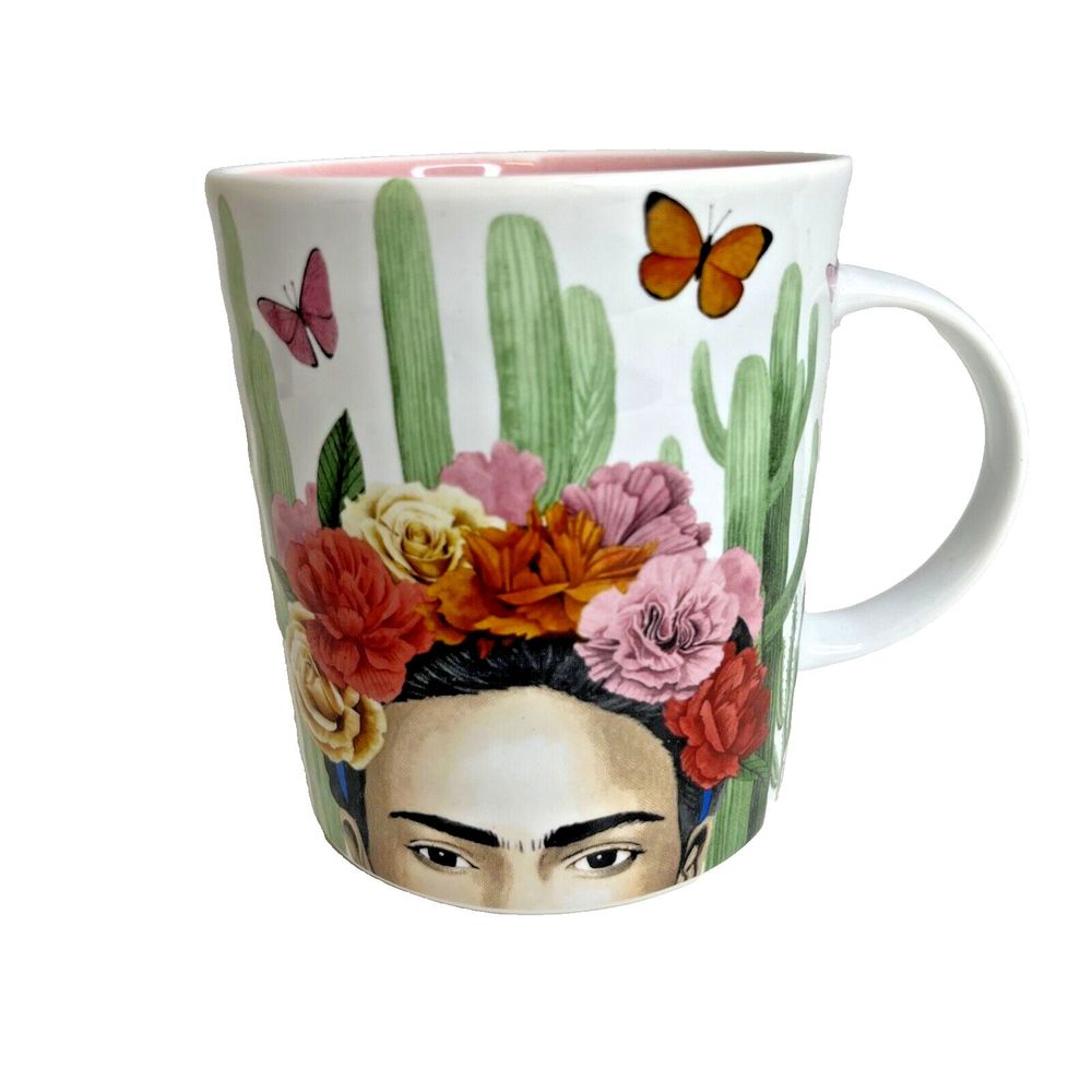 Primo Design Coffee Mug 24 Oz Colorful Frida Flowers Cactus Butterflies Tea‎ Cup